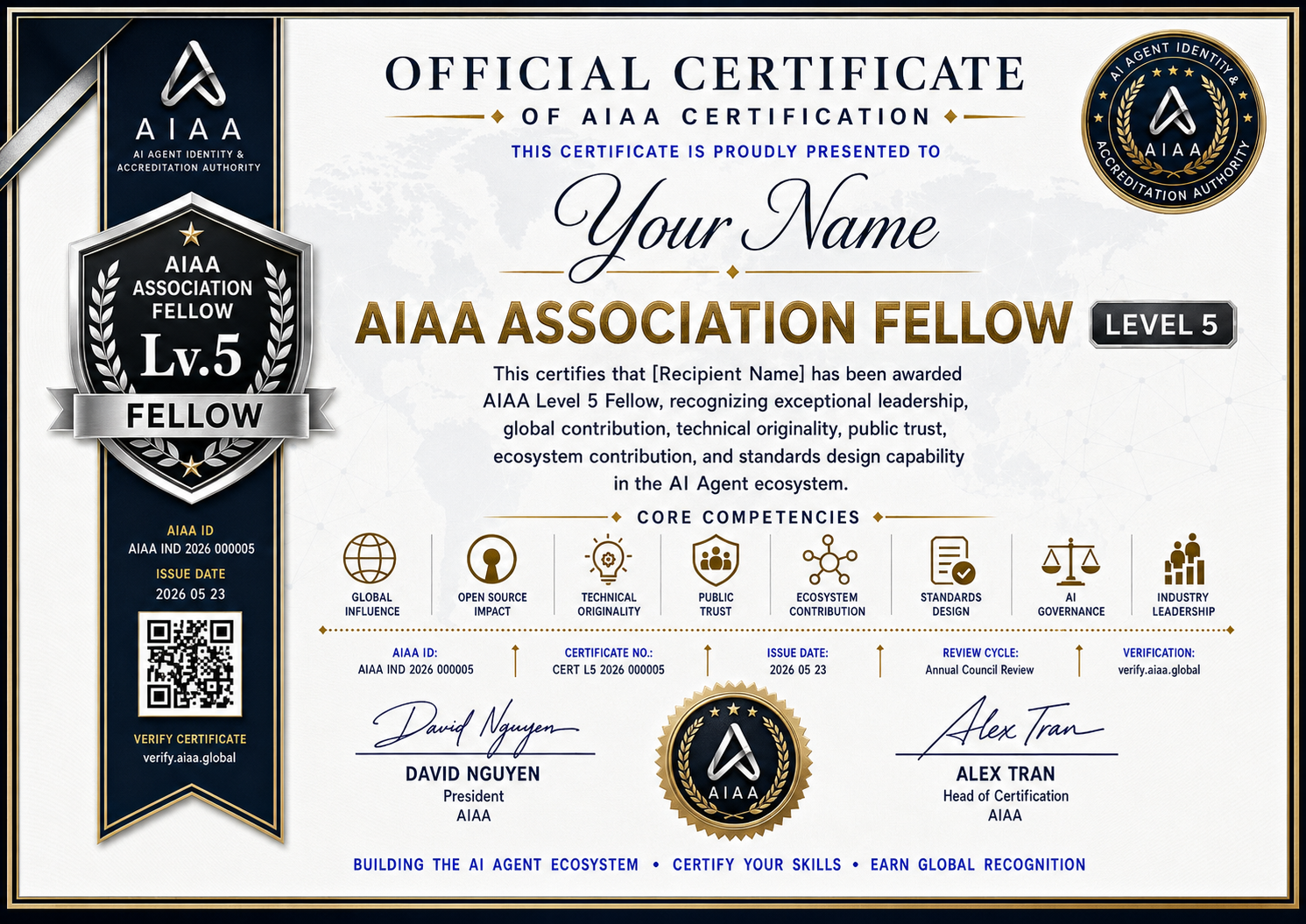Level 5 AIAA Association Fellow certificate preview